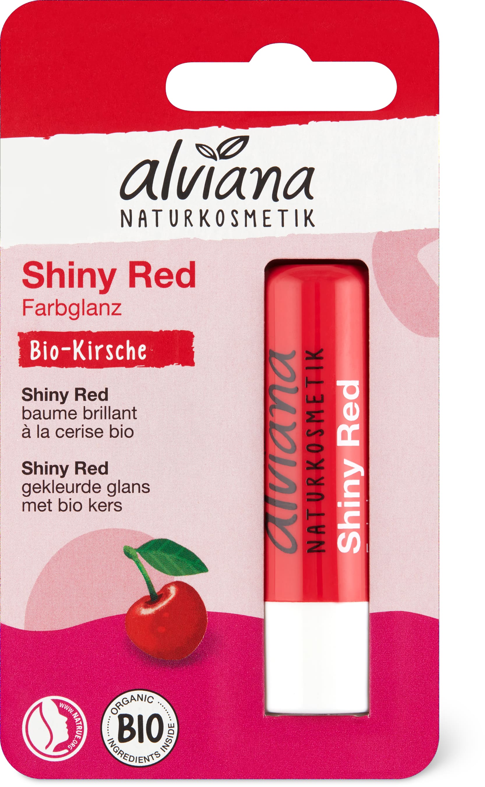 Lippenpflege Farbglanz Shiny Red, Kirsche, vegan